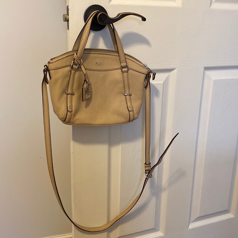 Lauren by Ralph Lauren beige leather handbag